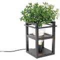 QAZQA Industriel bordlampe sort - Cage Rack