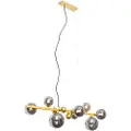 QAZQA Art Deco pendellampe guld med røgglas 8-lys - David