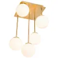 QAZQA Moderne loftslampe guld med opalglas 5-lys - Athen