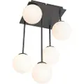 QAZQA Moderne loftslampe sort med opalglas 5-lys - Athen