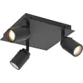 QAZQA Moderne badeværelsesspotlight sort firkantet 3-lys IP44 - Ducha
