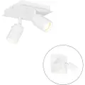 QAZQA Moderne badeværelsesspotlight hvid firkantet 2-lys IP44 - Ducha