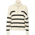 Vero Moda Saba Stripe Halv Lynlås Sweater