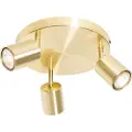 QAZQA Moderne loftslampe messing justerbar rund 3-lys - Java