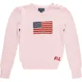 Ralph Lauren Polo Ralph Laurentil piger. 312668609003 Bomuldstrøje med lyserødt flag (5años=109/116cm), Casual, Pink, børnetøj