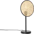 QAZQA Rustik bordlampe sort med rattan 25 cm - Kata
