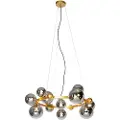 QAZQA Art Deco Pendellampe guld med røgglas 12-lys - David