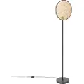 QAZQA Rustik gulvlampe sort med rattan 35 cm - Kata