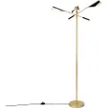 QAZQA Design gulvlampe sort med guld 3-lys - Sinem