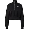 Nike Sportswear Phoenix Fleece-sweatshirt med kort snit og 1/4 lynlås til kvinder - sort