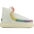 Mou Moutil kvinder. MU.FW411007B Læder ankelstøvler Eskimo sneaker fed regnbue syning beige, multicolor (38), mere end 10 cm, Ingen, Casual