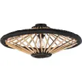 QAZQA Oriental loftslampe bambus med sort 60 cm - Evalin