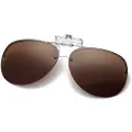 24hShop Pilot-solbriller med clip-on, UV400-beskyttelse og brunt glas