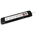 Equip Strømskinne Med 4 Stikkontakter + 2p Usb + Tænd/sluk-knap 1.5 M