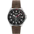Hugo Boss HUGOtil mænd. 1530285 Analogt ur med læderrem Fresh Black (OSFA), Sort, Casual, Strop