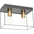 QAZQA Minimalistisk loftslampe sort med guld 2-lys - Kodi