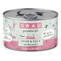 Grau Adult kornfri dåser 6 x 200 g - Kylling & Kalv