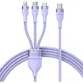 Baseus 3in1 USB-C cable Flash Series 2 USB-C + micro USB + Lightning 100W 1.5m (purple)
