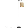 QAZQA Moderne gulvlampe sort med guld - Lofty