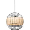 QAZQA Oriental pendellampe sort med rattan 38 cm - Emir
