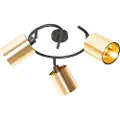 QAZQA Moderne loftslampe sort og guld 3-lys - Lofty