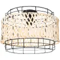 QAZQA Oriental loftslampe sort med bambus - Irena