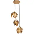 QAZQA Vintage pendellampe antik guld rund 3-lys - Linden