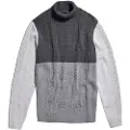 G-Star Cable Color Block Loose Striktrøje Med Høj Hals