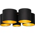 QAZQA Loftslampe sort med guld indvendig 5-lys - Multidrum