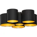 QAZQA Loftslampe sort med guld indvendig 6-lys - Multidrum