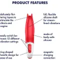 Satisfyer Power Flower - genopladelig, vandtæt vibrator (rød)