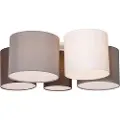 QAZQA Loftslampe hvid grå og brun 5-lys - Multidrum