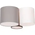 QAZQA Loftslampe hvid grå og brun 3-lys - Multidrum