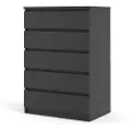 Ebuy24 - Naia Kommode 5 skuffer - Pakke - Sort - Kommoder - - Homeroom