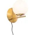 QAZQA Art Deco væglampe guld og opalglas - Flore