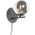 QAZQA Art Deco væglampe sort og røgglas - Flore