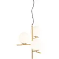 QAZQA Art Deco Hængelampe guld med opalglas 3-lys - Flore