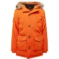 Superdry Superdrytil mænd. M5011573A Parka med hætte i imiteret pels Everest orange (M), Casual, Polyester, Bæredygtig