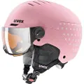 Uvex Rocket JR Visor, skihjelm med visir, junior, lyserød
