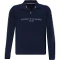 Tommy Hilfiger Tommy Hilfigertil mænd. MW0MW20954 Perkins navy sweatshirt med lynlås i halsen (M), Casual, Økologisk bomuld, Bæredygtig, Blå