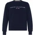 Tommy Hilfiger Tommy Hilfigertil mænd. MW0MW11596 Crewneck-sweatshirt med navy-broderet logo (XL), Casual, Lange ærmer, Økologisk bomuld, Bæredygtig, Blå
