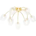 QAZQA Klassisk loftslampe guld med glas 9-lys - Elien