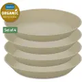 Koziol Dyb plastplade CONNECT, sæt med 4 stk, 24 cm, naturligt ørkensand, Koziol