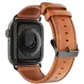 DUX Apple Watch Series 11/10/9/8/SE 3/SE (2022)/7/SE/6/5/4/3/2/1 Læderrem -42mm/ 41mm/40mm/38mm - Brun