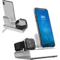 Mtp Products 3-in-1 Aluminum Alloy Docking Station - iPhone, Apple Watch, AirPods - Sølv