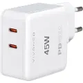 Vivanco Super Hurtig 2x USB-C PD 45W Hjemoplader Hvid