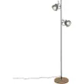 QAZQA Industriel gulvlampe stål med træ 2-lys - Emado