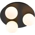 QAZQA Moderne badeværelsesloftslampe sort 3-lys - Cederic