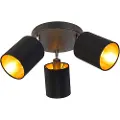 QAZQA Moderne spotlight sort med guld indvendig 3-lys - Lofty