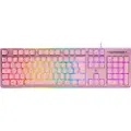 Deltaco PK75 RGB keyboard 105 keys Nordic layout membrane - Gaming Tastatur - Pink